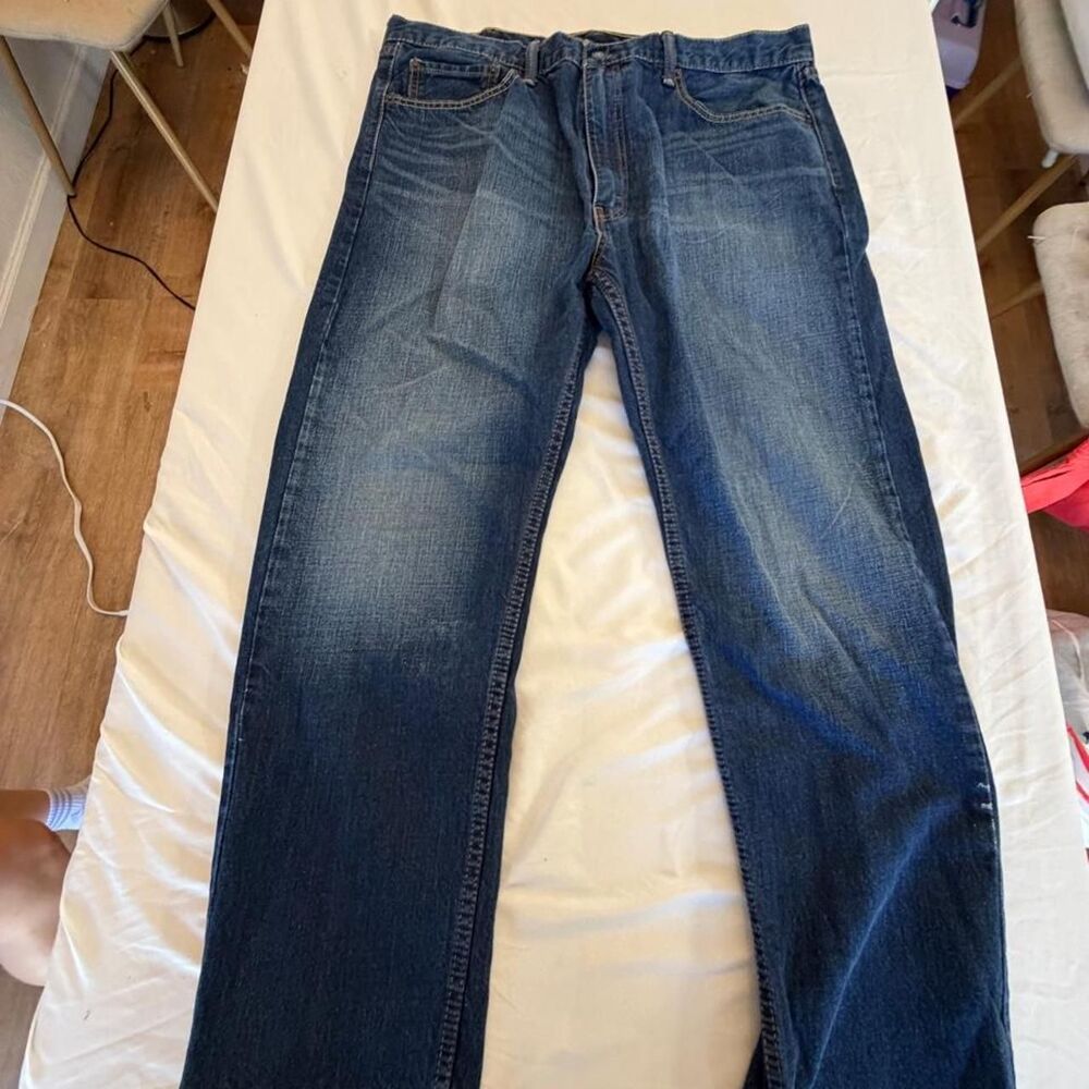 Levi’s 505 Regular Fit Straight Leg Blue Denim Jeans Mens W40 L30
